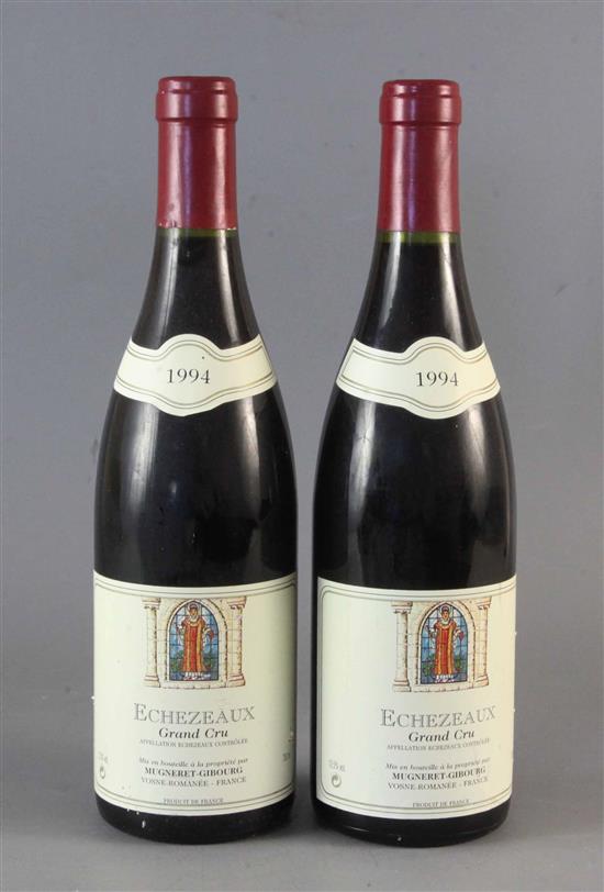 Two bottles of Echezeaux Grand Cru, 1994 (Mugneret-Gibourg)